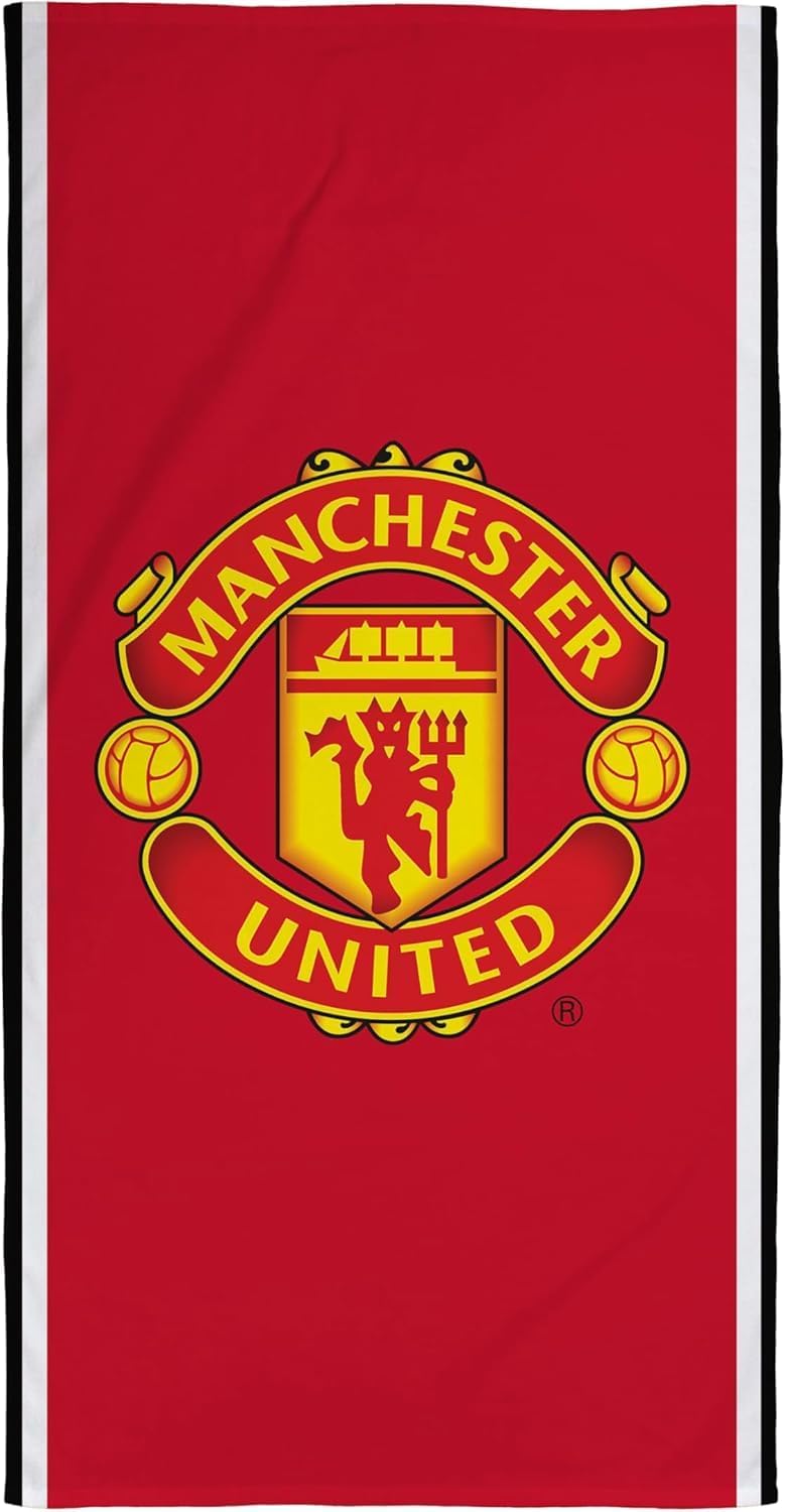 Character World Manchester United FC Official Towel | Super Soft Feel, Badge Soccer Club Design | Perfect The Home, Bath, Beach & Swimming Pool | One Size 30 x 60 Inches - Image 1
